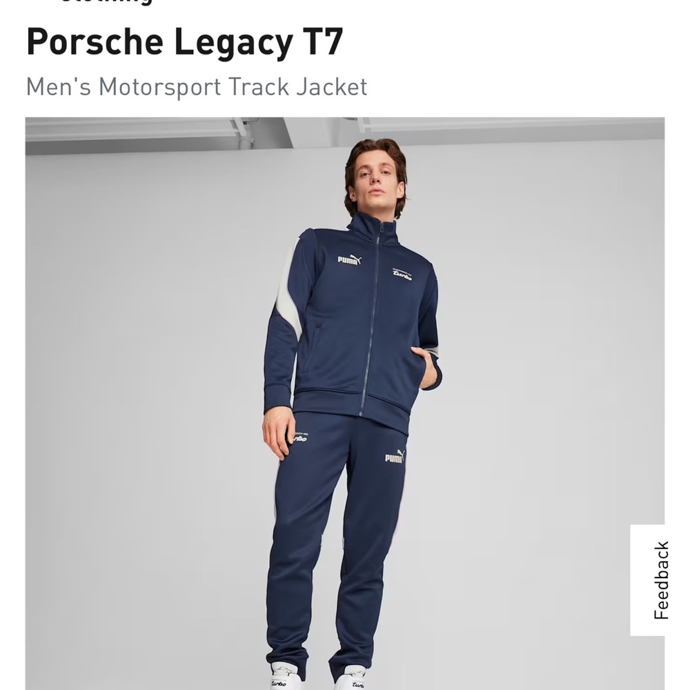 NWT Puma Porsche Legacy T7 Men's Navy Track Jacket Only.